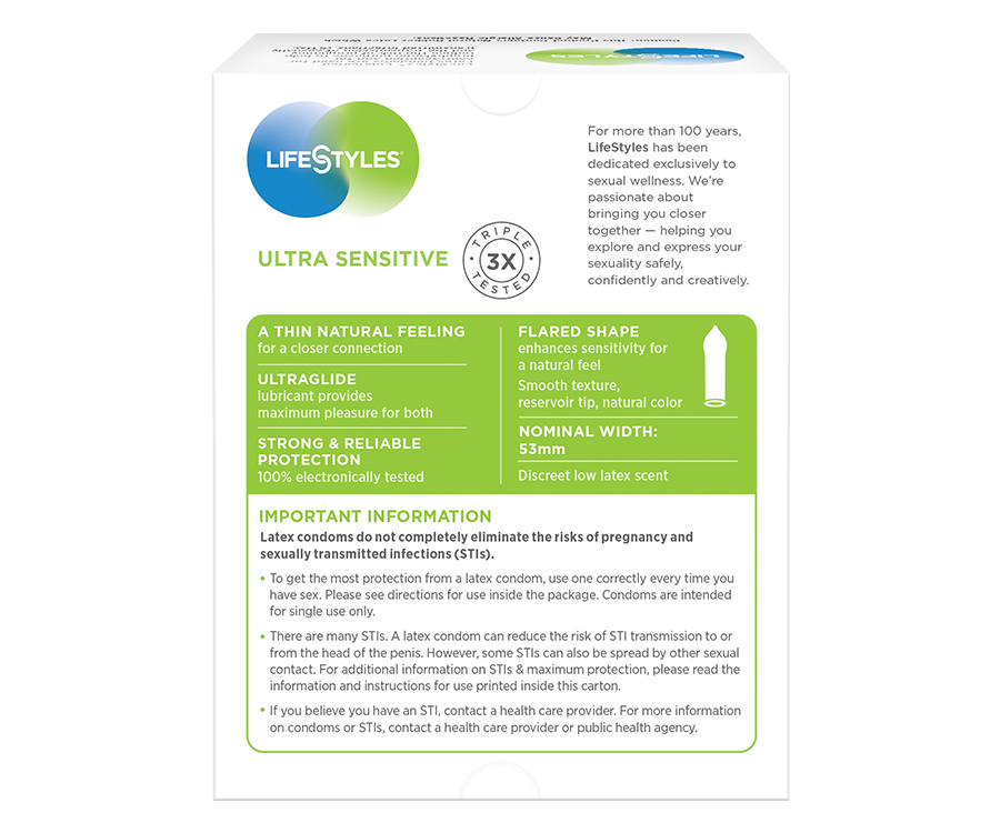 LifeStyles Ultra Sensitive Latex Condoms